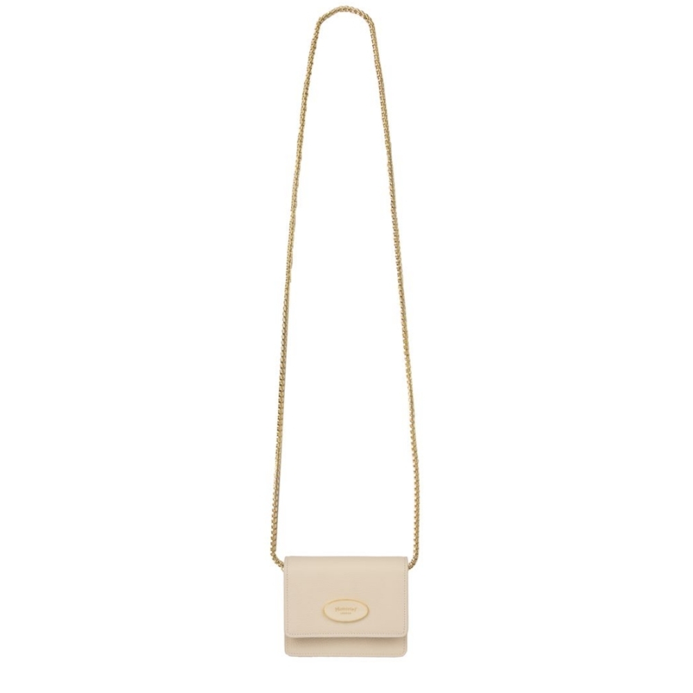 NWT•Moncrief London Italian Leather "Sloane"Crossbody Coin/ID Pouch•Bridal Ivory